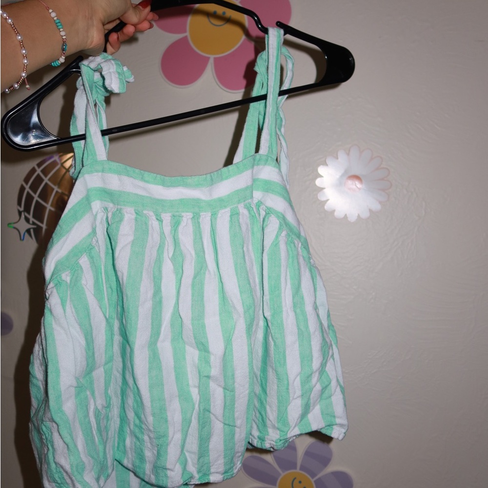 Stoney Clover Lane Mint and White Striped Tank Top